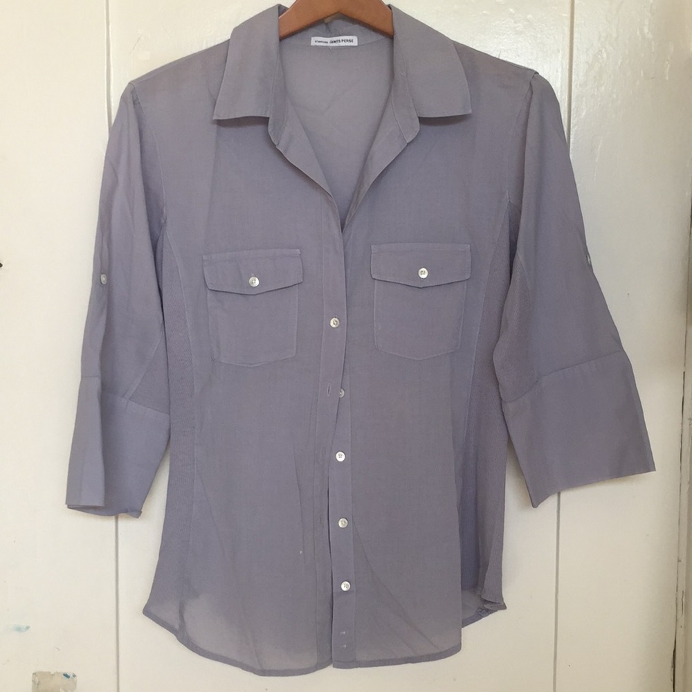 James Perse Blouse With Ribbed Detailing
